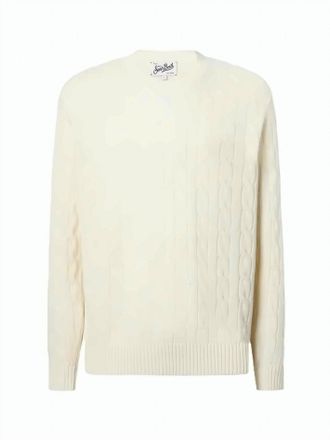 MC2 Saint Barth White Regent Braid Wool Sweatshirt