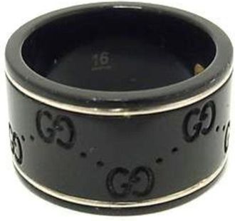 Gucci Black White Gold (18K) Band Ring (Pre-Owned)