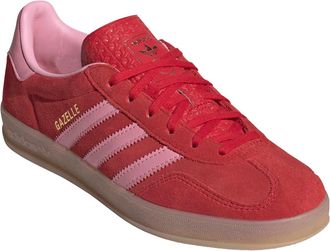 adidas Womens Sneakers Gazelle Indoor W Better Scarlet-Light Pink-Gum Trainers Scarlet/light Pink/gum
