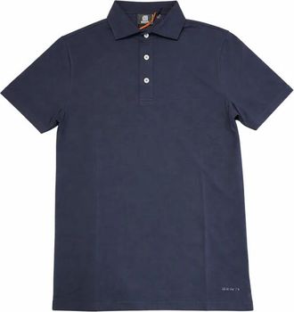 Genti Polo 3 Button Ice Cotton - Heren - Polos - Blauw - 2XL - Tops