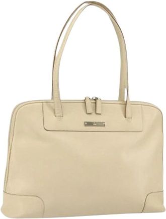 Gucci Pre-owned Vintage Schoudertas - Dames - Vintage Schoudertas - Beige - ONE Size - Leer - Vintage