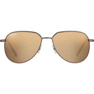 Serengeti Eyewear Haywood Aviator Sunglasses with Metal Frame and Amber Lenses