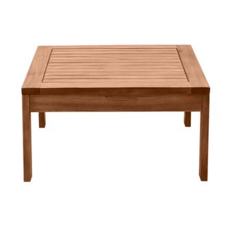 Miliboo Mesa De Centro De Jard&iacute;n Cuadrada De Madera Maciza 60 Cm Salvador