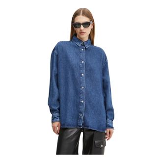 Won Hundred Dames, Blouses & Shirts, Blauw, Maat: S Denim