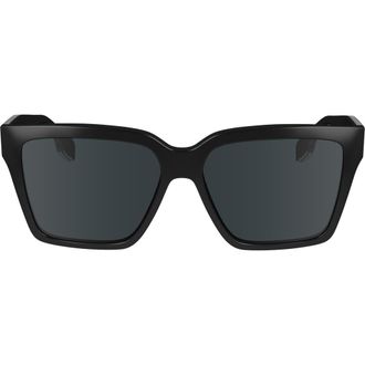 Victoria Beckham 57mm Chain Rectangular Sunglasses in Black at Nordstrom Rack