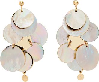 Paco Rabanne Shell Disc Pearl Drop Earrings - Multicoloured 1 - One Size