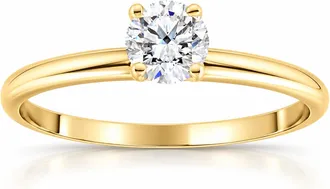 Pompeii3 14k Yellow Gold 5/8 ct Round Solitaire Diamond Engagement Ring Size Selectable