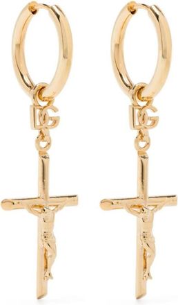 Dolce & Gabbana Golden Pendant Hoop Earrings