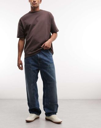 Carhartt Work in Progress OG - Jeans dritti comodi con rinforzi sulle ginocchia blu lavaggio medio