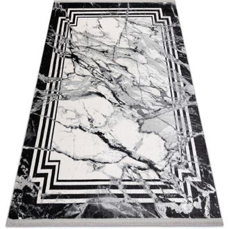 RugsX Rugsx - Alfombra Tuls Estructural, Franjas 51210 Moderna, M&aacute;rmol Antracita Grey 140x190 Cm