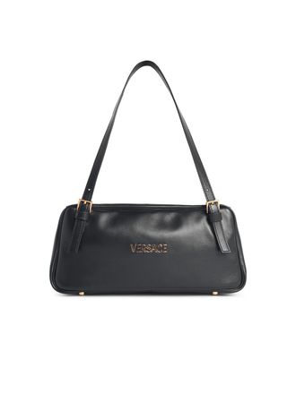 Versace Tag zwarte leren tas