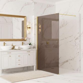 Rea Pared De La Ducha Rea Flexi Brown Gold 90