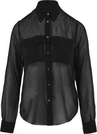 Aspesi Shirt - Dames - Overhemden - Zwart - L - Polyester - Overhemden