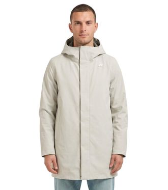 K-Way Light Grey Hood Parka Jacket