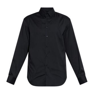 Giorgio Armani Formal Shirts, male, Blue, Size: 3XL Slim Fit Cotton Shirt
