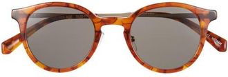 Eyebobs Golden Age 45mm Small Polarized Round Sunglasses in Orange Agate /Gold /Grey at Nordstrom