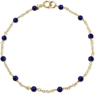 Jewelmak 14K Lapis Bracelet