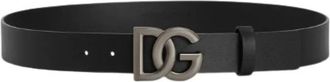 Dolce & Gabbana Leren Riem met DG Logo - Heren - Riemen - Zwart - 105 CM - Leer - Accessoires