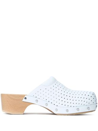 Balenciaga perforated heeled clogs - White