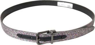 Dolce & Gabbana Mens Multicolor Embellished Silver Metal Buckle Belt Leather