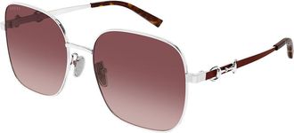 Gucci GG2053S Asian Fit 003 Womens Sunglasses Silver Size 58
