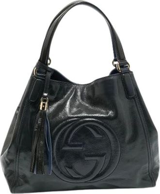 Gucci Pre-owned Shoulder Bags, female, Gray, Size: ONE SIZE Pre-owned Leather Shoulder Bag