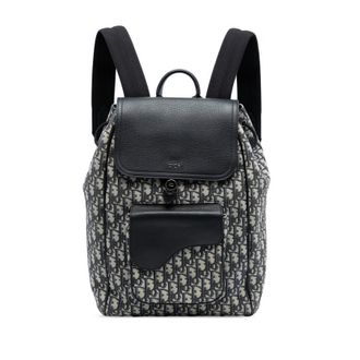 Dior Pre-owned Dior Oblique Canvas Saddle Backpack Unisex 21-BO-0233