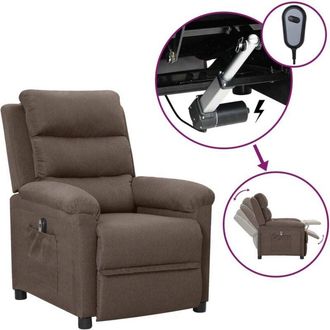 vidaXL Sill&oacute;n Reclinable El&eacute;ctrico Tela Gris Taup&eacute; Vidaxl