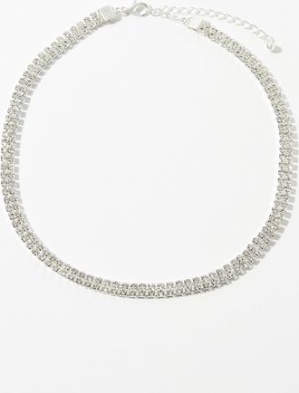 Simons Womens Crystal double-row choker
