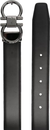 Ferragamo Mens Belt Reversible Smooth Leather Black-Brown Calf