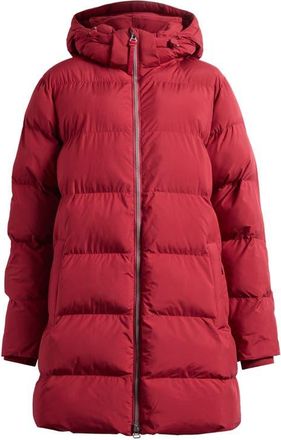 Beyond Yoga Warm Up Hooded Long Puffer Coat in Ruby Rush at Nordstrom, Size X-Small