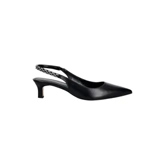 Michael Kors Schoenen, Dames, Zwart, 38 EU, Leer, Marcia Slingback Pomp Schoenen van Leer