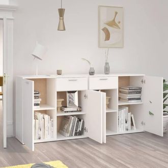 Berkfield Home Sideboard White 160x36x75 cm Engineered Wood | Size: 160 x 36 x 75 cm