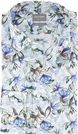 Olymp Bloemenprint Overhemd blauw OLYMP Comfort Fit