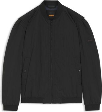 BOSS Water-repellent bomber jacket in cotton-touch fabric