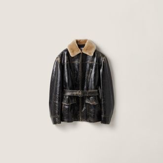 Miu Miu Calf leather caban jacket