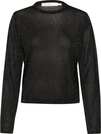 Inwear Zwarte Glitter Gebreide Trui - Dames - Ronde hals truien - Zwart - M - Truien & Vesten