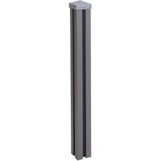 Hhg Hhg - Nunca Usado] Poste Wpc Sarthe Valla Wpc, Poste De Columna, Sistema Enchufable, 98cm, Gris