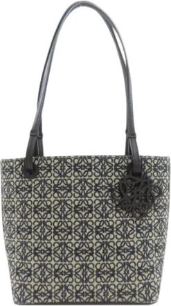 Loewe Pre-owned Tote Bags, female, Beige, Size: ONE SIZE Pre-owned Canvas Tote Bag
