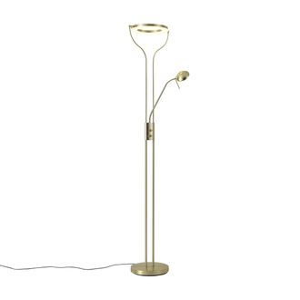 QAZQA Moderno L&aacute;mpara De Pie Moderna Dorada Con Brazo De Lectura Incl. Led Y Regulador - Divo Acero Alargada Incluye Led Max. 1 X 18 Watt - Qazqa