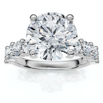 Pompeii3 Certified 3Ct Danica Diamond Engagement Ring 14k Gold or PT Lab Grown