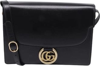 Gucci Pre-owned Medium GG Ring Schoudertas - Dames - Vintage Schoudertas - Zwart - ONE Size - Leer - Vintage
