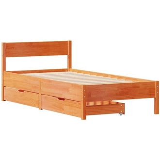 vidaXL Estructura De Cama Sin Colch&oacute;n Madera De Pino Marr&oacute;n 90x200 Cm Vidaxl