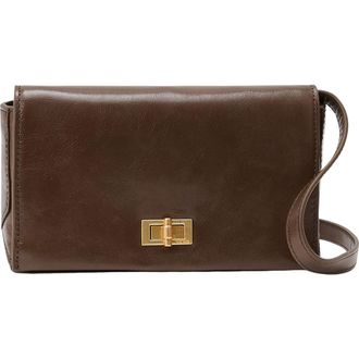 Reiss Aletta Leather Crossbody Bag in Taupe at Nordstrom