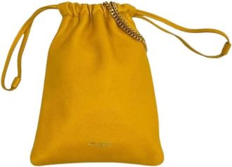 Saint Laurent Pre-owned Paris Leather Drawstring Shoulder Bag - Dames - Vintage Schoudertas - Geel - ONE Size - Leer - Vintage