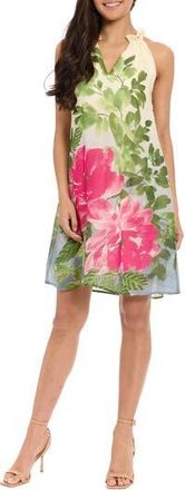 London Times Floral Sleeveless A-Line Minidress in Whisper White/Pink Peacock at Nordstrom Rack, Size X-Large P