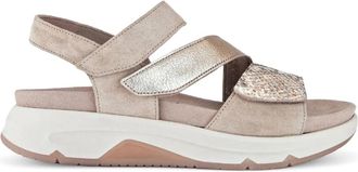 Gabor Platte sandalen - Dames - Sandalen - Beige - 38 EU - Leer - Schoenen