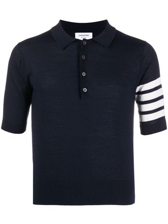 Thom Browne Polo con dettaglio a 4 righe - Blu