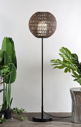 Jonathan Y Designs Bea 61 Outdoor Woven Globe LED Floor Lamp