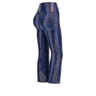 Freddy Pantaloni WR.UP similpelle pitonata fondo flare cropped